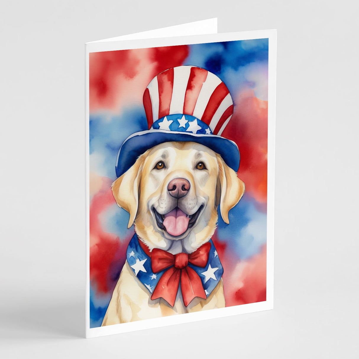 Labrador Retriever Patriotic American Greeting Cards Pack of 8