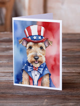 Lakeland Terrier Patriotic American Greeting Cards Pack of 8