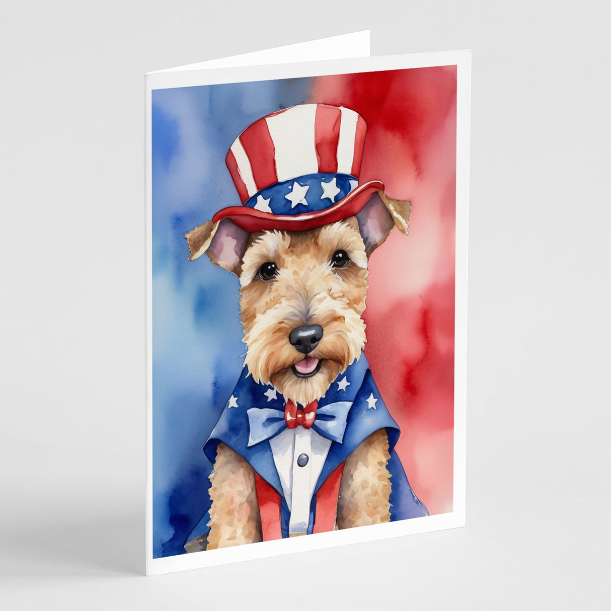 Lakeland Terrier Patriotic American Greeting Cards Pack of 8