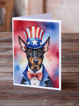 Manchester Terrier Patriotic American Greeting Cards Pack of 8