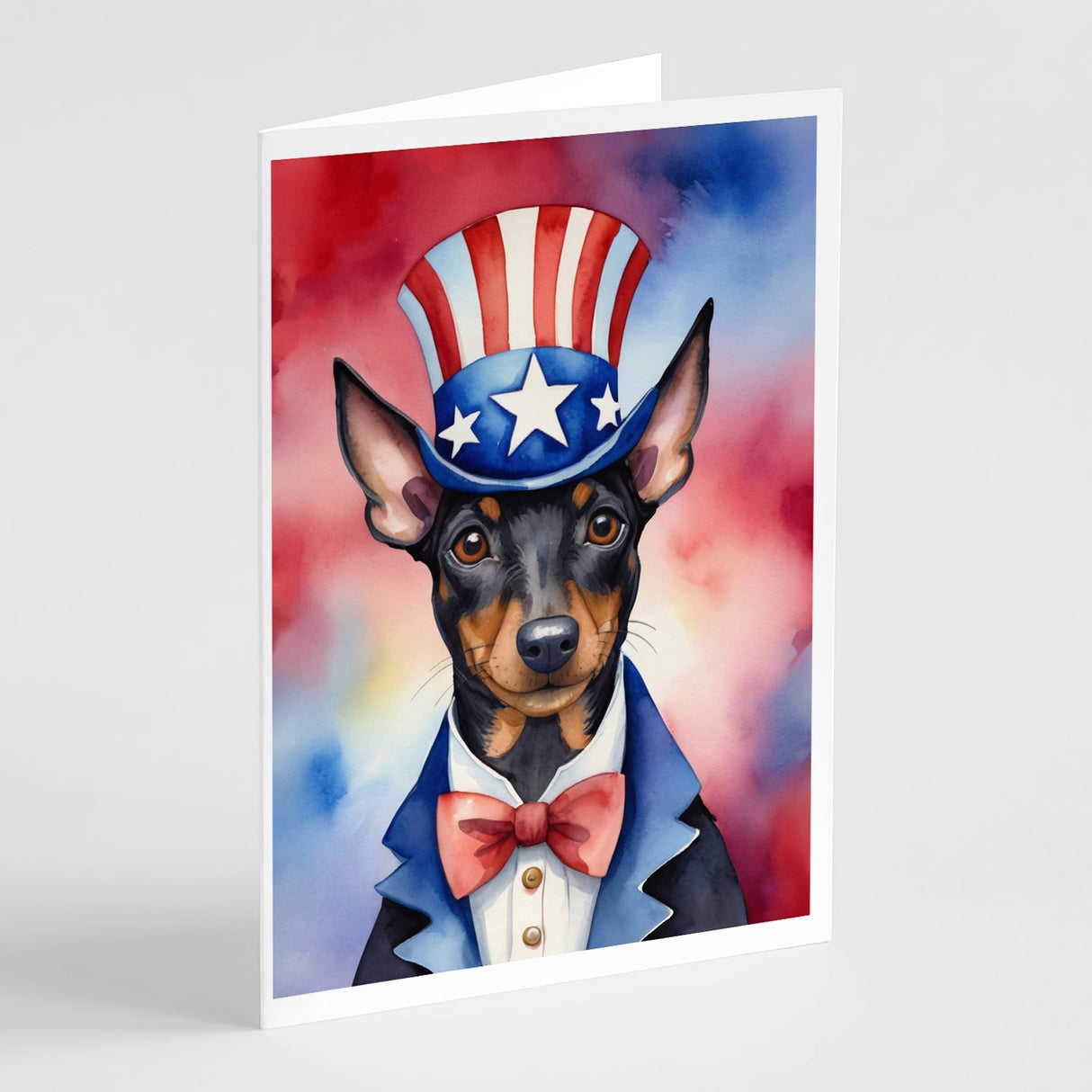 Manchester Terrier Patriotic American Greeting Cards Pack of 8