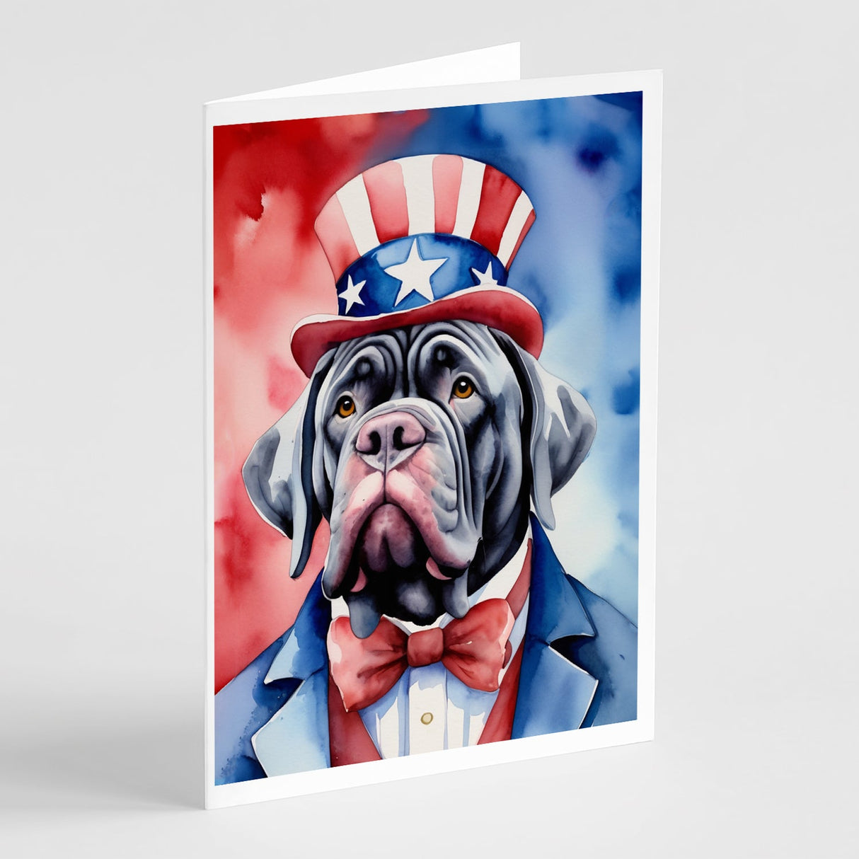 Neapolitan Mastiff Patriotic American Greeting Cards Pack of 8