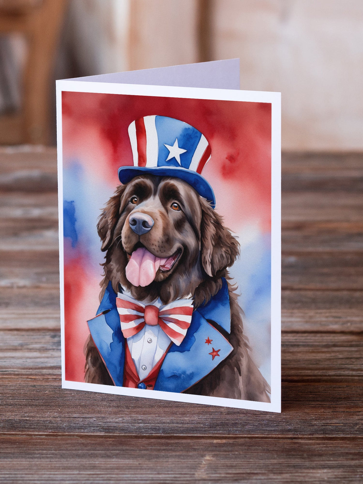 Newfoundland Patriotic American Greeting Cards Pack of 8