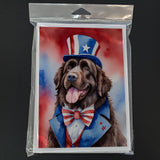 Newfoundland Patriotic American Greeting Cards Pack of 8