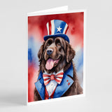 Newfoundland Patriotic American Greeting Cards Pack of 8