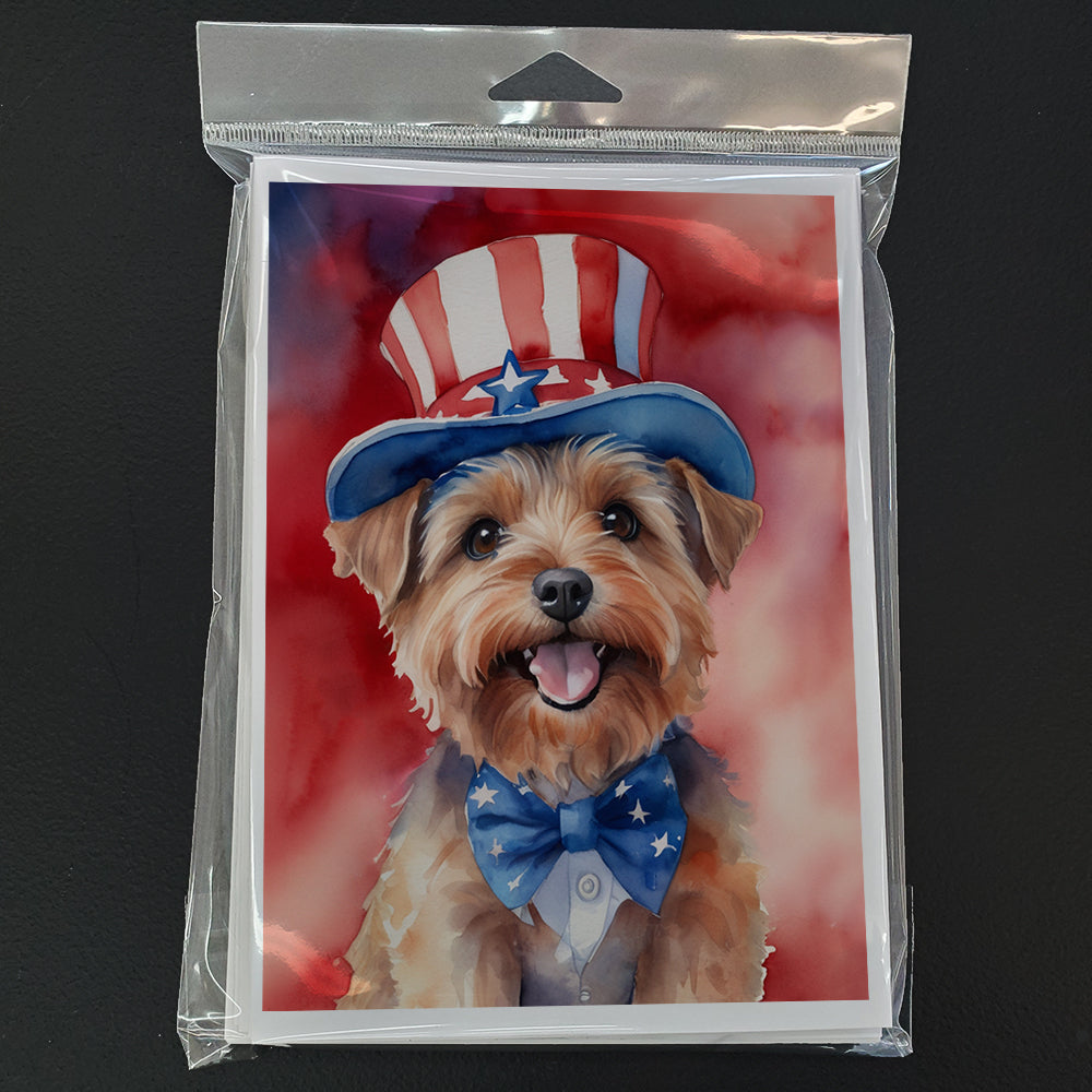 Norfolk Terrier Patriotic American Greeting Cards Pack of 8