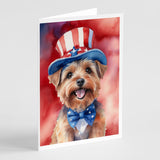 Norfolk Terrier Patriotic American Greeting Cards Pack of 8