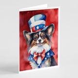 Papillon Patriotic American Greeting Cards Pack of 8