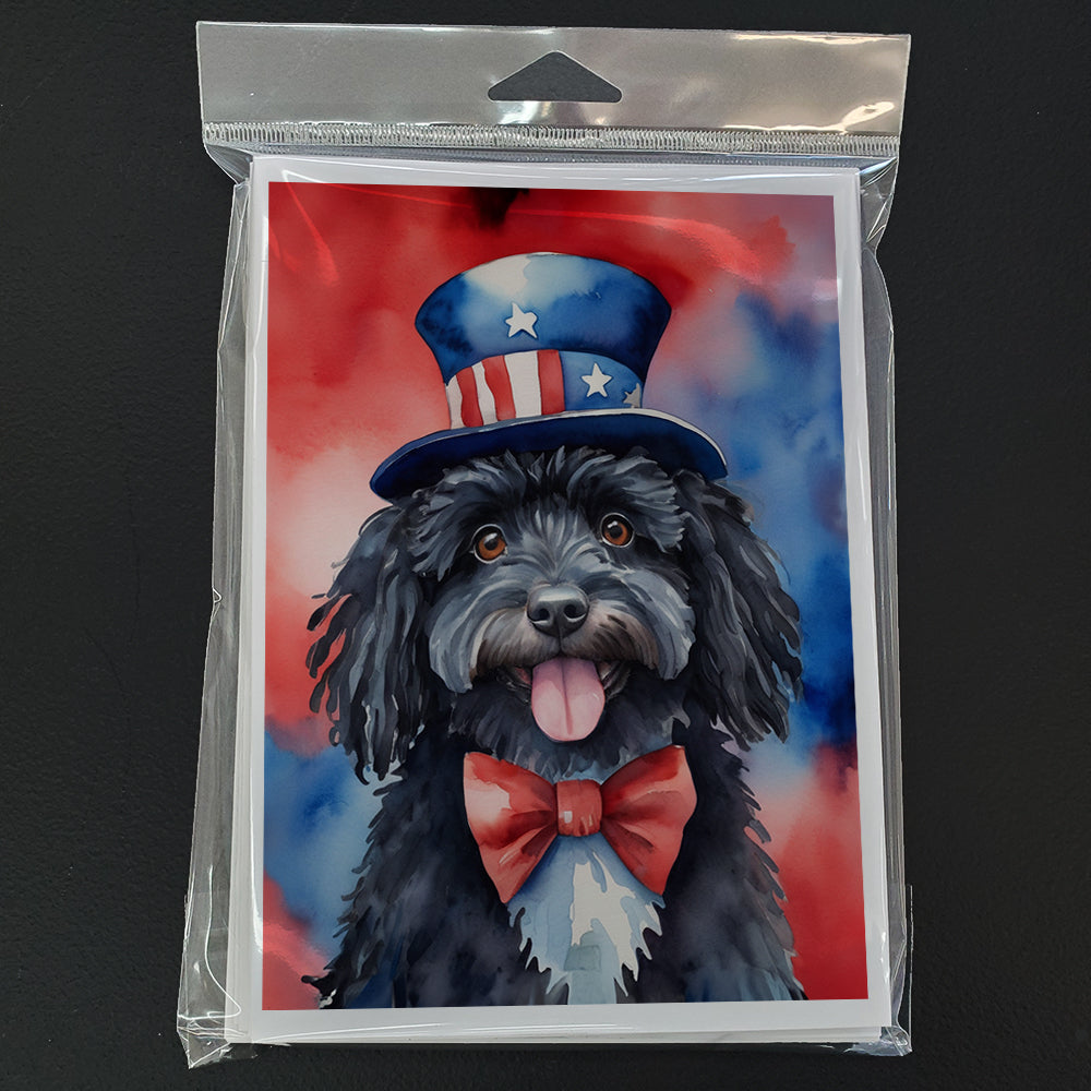 Puli Patriotic American Greeting Cards Pack of 8