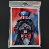 Puli Patriotic American Greeting Cards Pack of 8