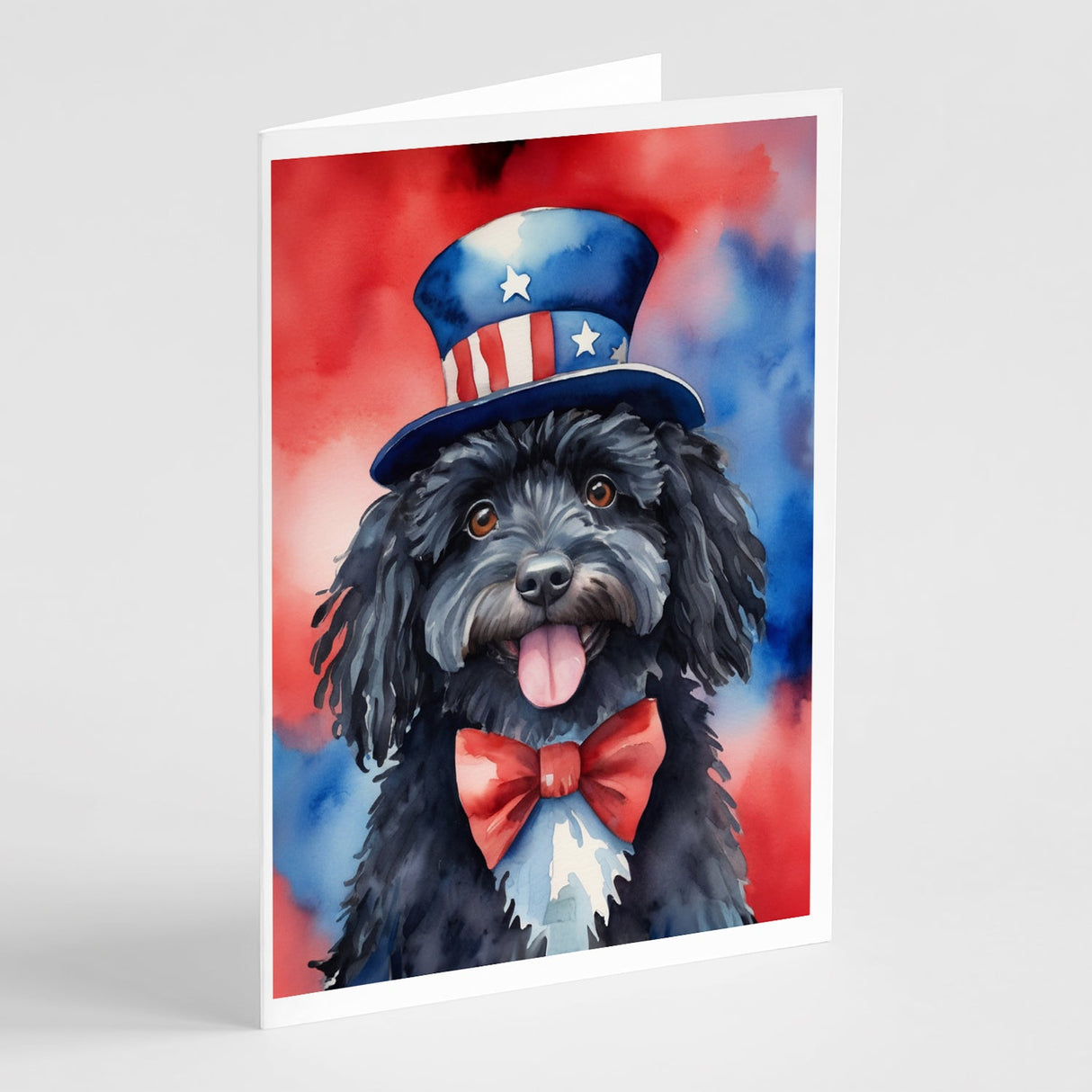 Puli Patriotic American Greeting Cards Pack of 8