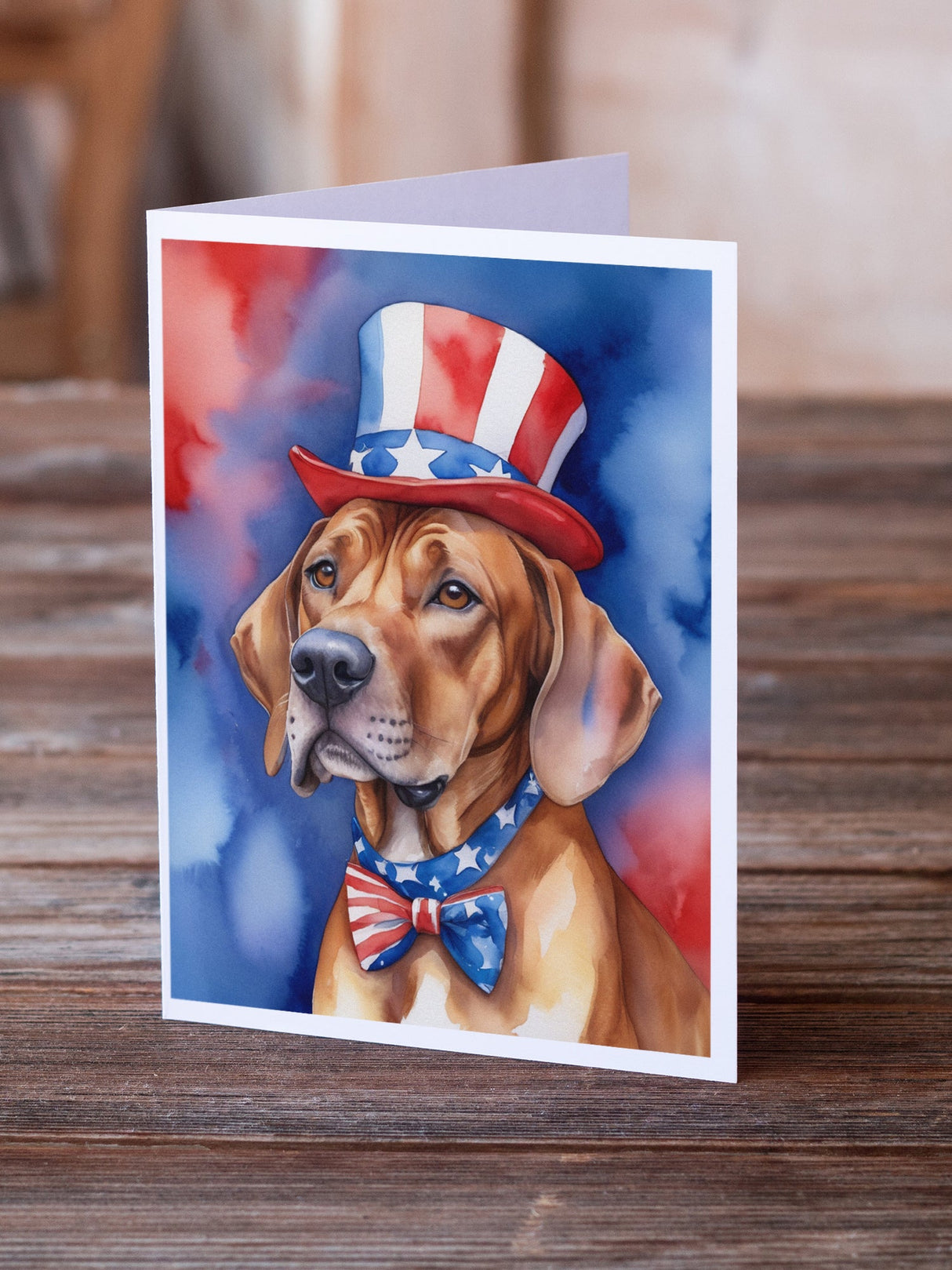 Rhodesian Ridgeback Patriotic American Greeting Cards Pack of 8