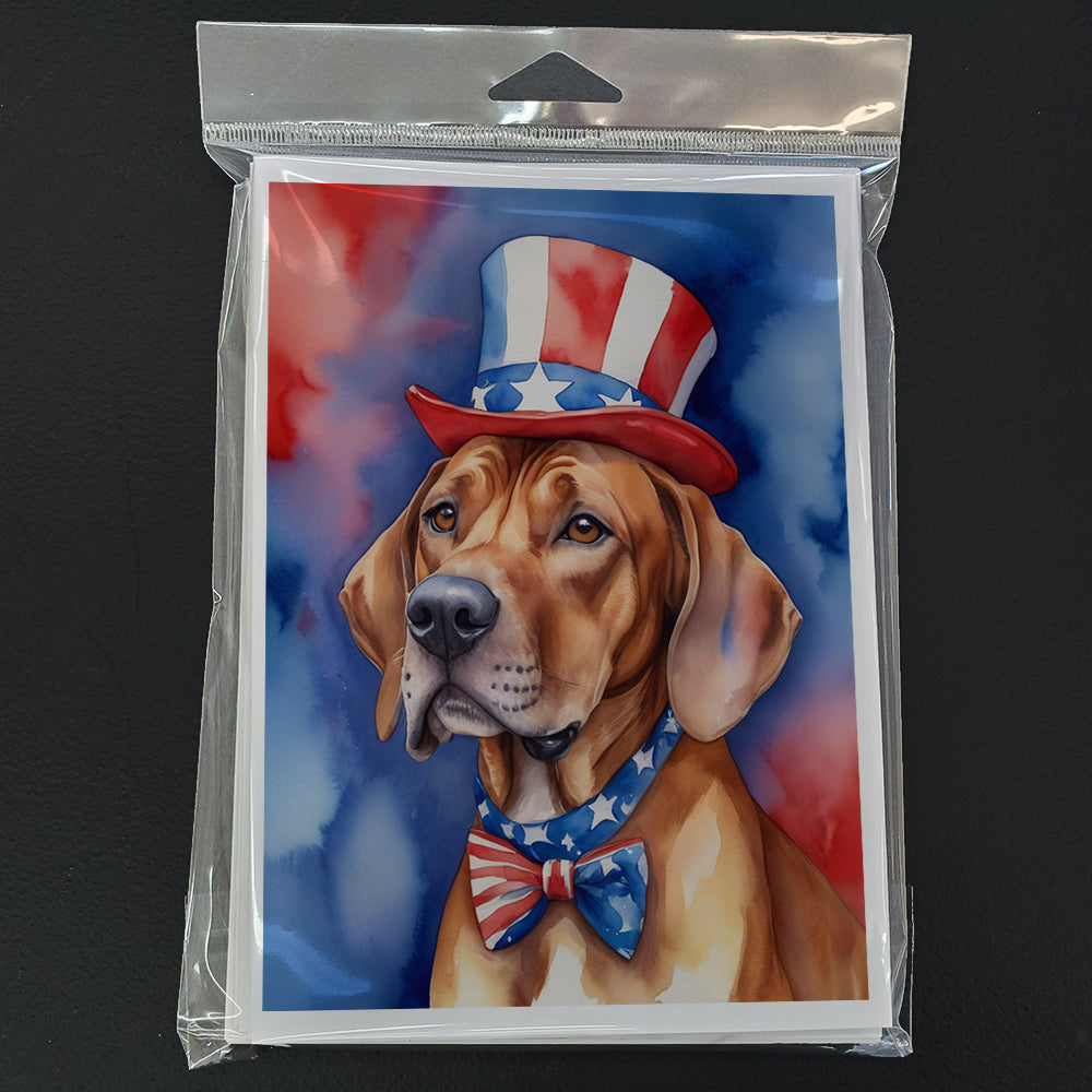 Rhodesian Ridgeback Patriotic American Greeting Cards Pack of 8