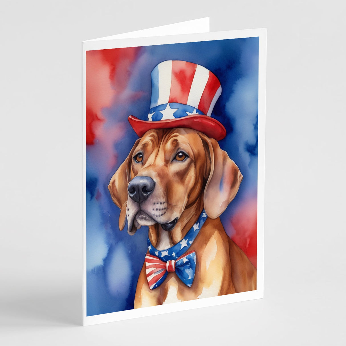 Rhodesian Ridgeback Patriotic American Greeting Cards Pack of 8