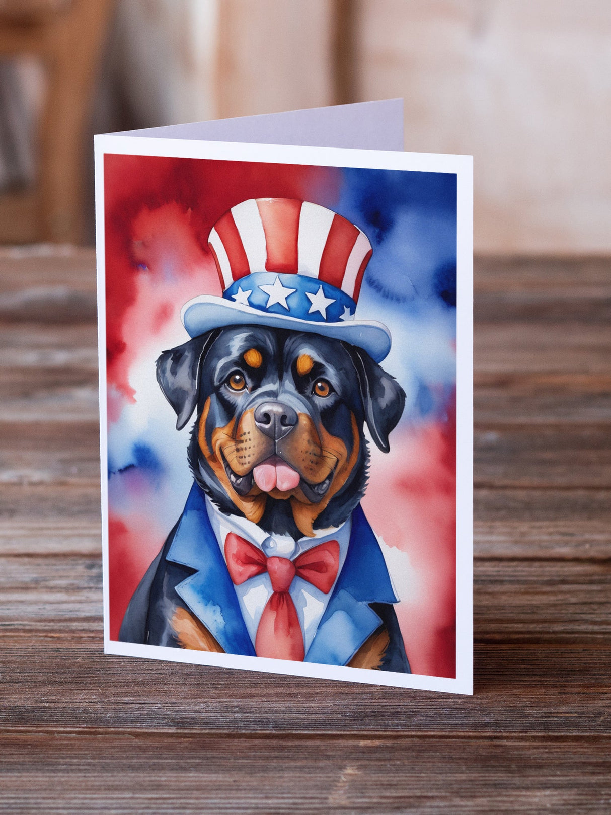 Rottweiler Patriotic American Greeting Cards Pack of 8