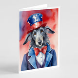 Scottish Deerhound Patriotic American Greeting Cards Pack of 8