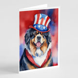 Tibetan Mastiff Patriotic American Greeting Cards Pack of 8