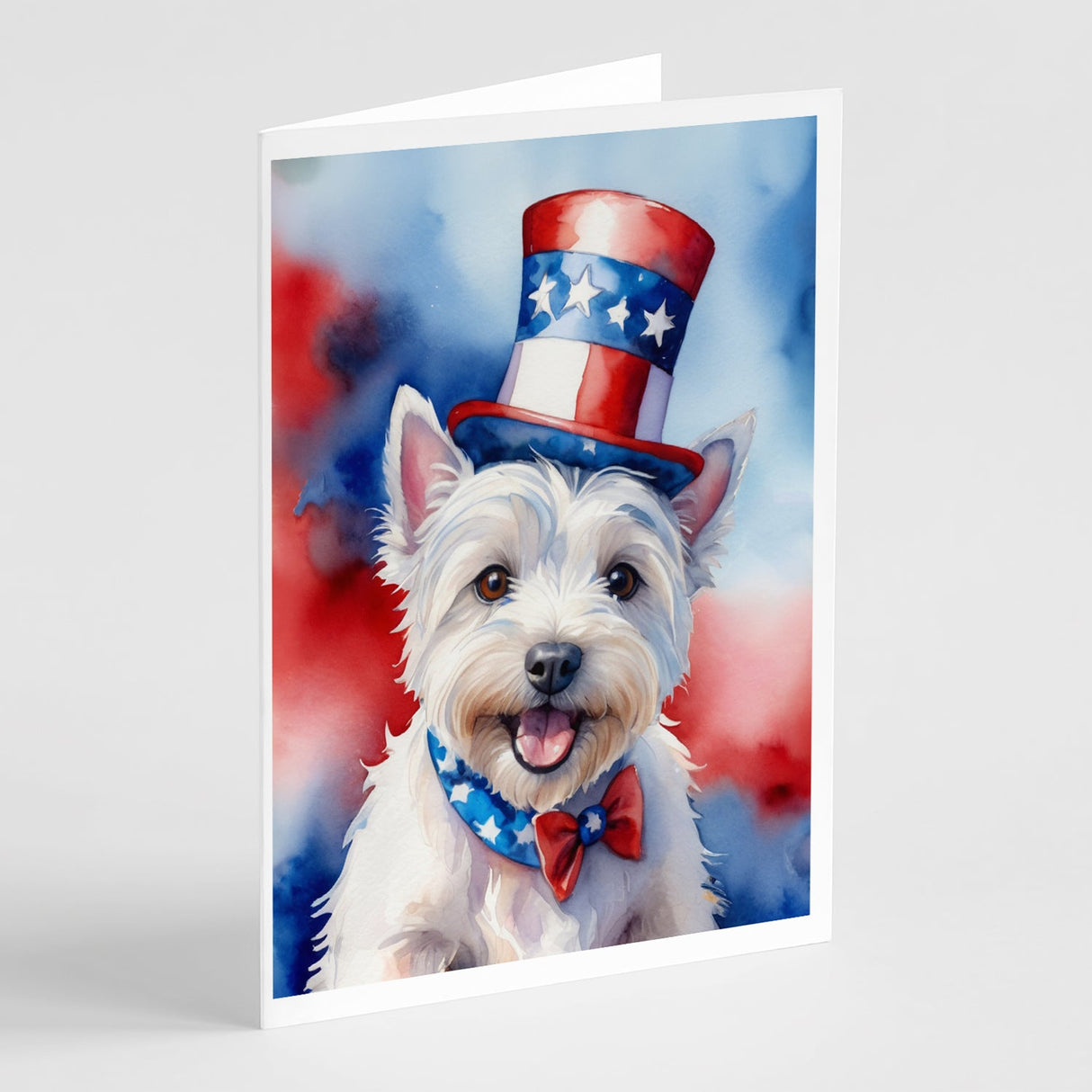 Westie Patriotic American Greeting Cards Pack of 8