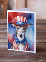 Whippet Patriotic American Greeting Cards Pack of 8