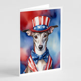 Whippet Patriotic American Greeting Cards Pack of 8