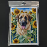 Anatolian Shepherd in Sunflowers Greeting Cards Pack of 8