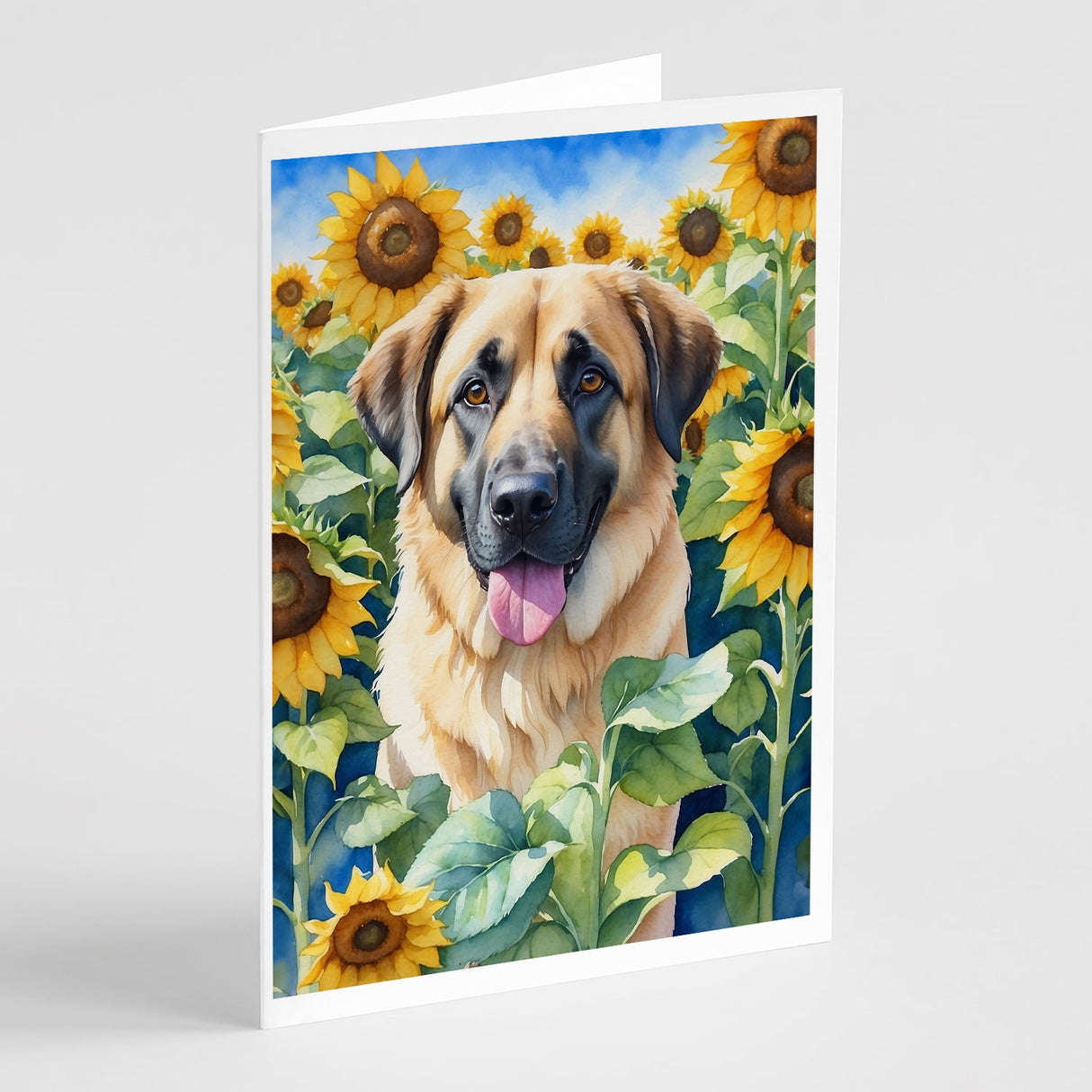 Anatolian Shepherd in Sunflowers Greeting Cards Pack of 8