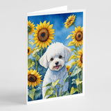 Bichon Frise in Sunflowers Greeting Cards Pack of 8