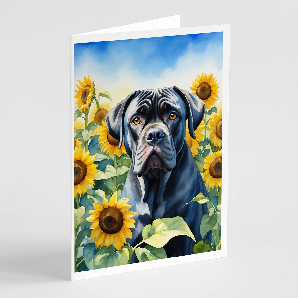 Cane Corso in Sunflowers Greeting Cards Pack of 8