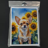 Chihuahua in Sunflowers Greeting Cards Pack of 8