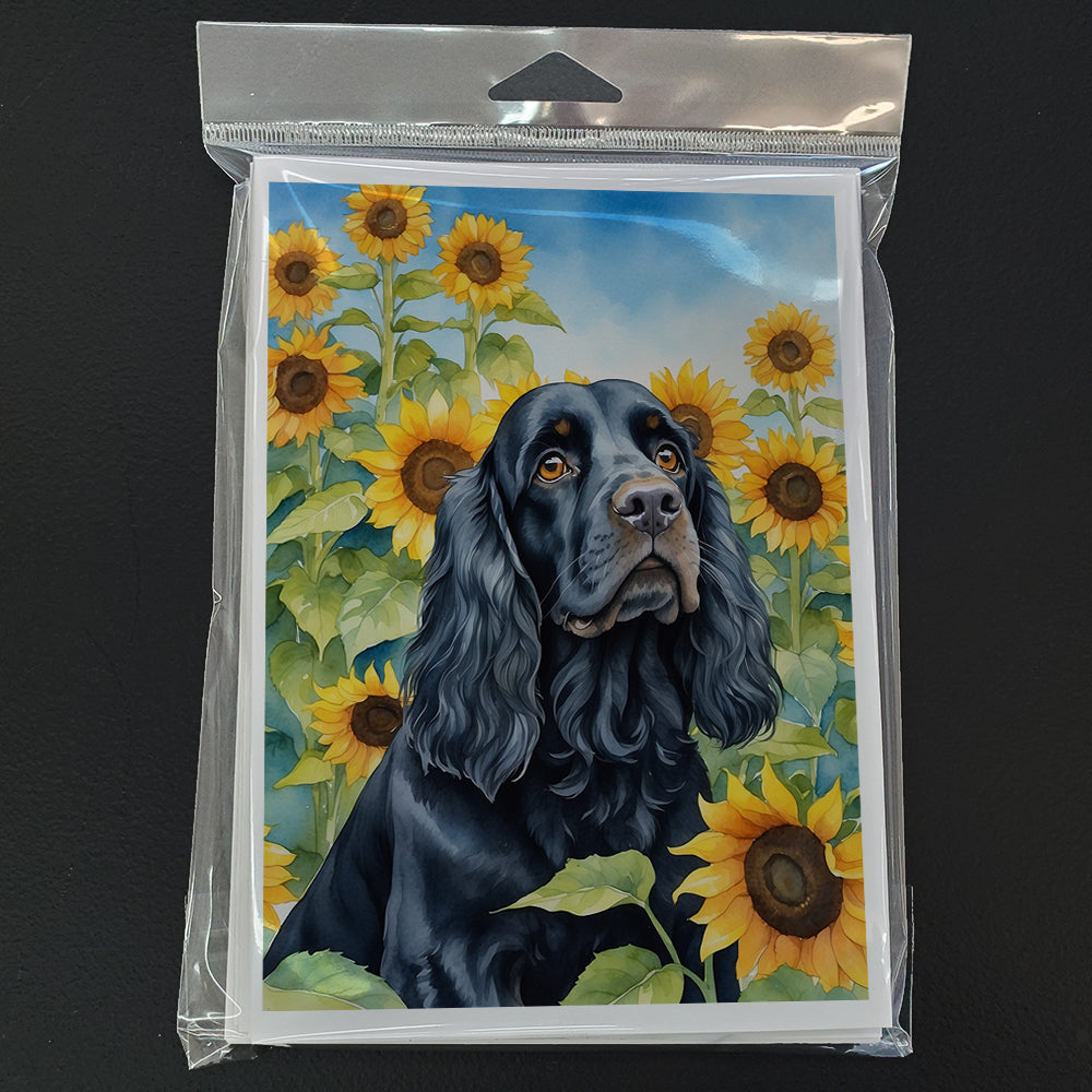 Cocker Spaniel in Sunflowers Greeting Cards Pack of 8