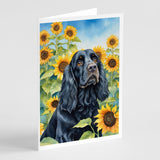 Cocker Spaniel in Sunflowers Greeting Cards Pack of 8