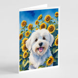 Coton de Tulear in Sunflowers Greeting Cards Pack of 8