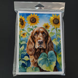 English Cocker Spaniel in Sunflowers Greeting Cards Pack of 8