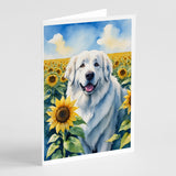 Great Pyrenees in Sunflowers Greeting Cards Pack of 8