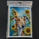 Greyhound in Sunflowers Greeting Cards Pack of 8