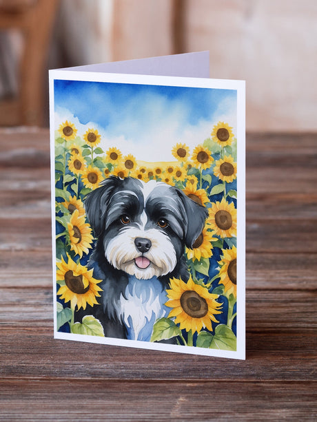 Havanese in Sunflowers Greeting Cards Pack of 8