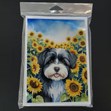 Havanese in Sunflowers Greeting Cards Pack of 8