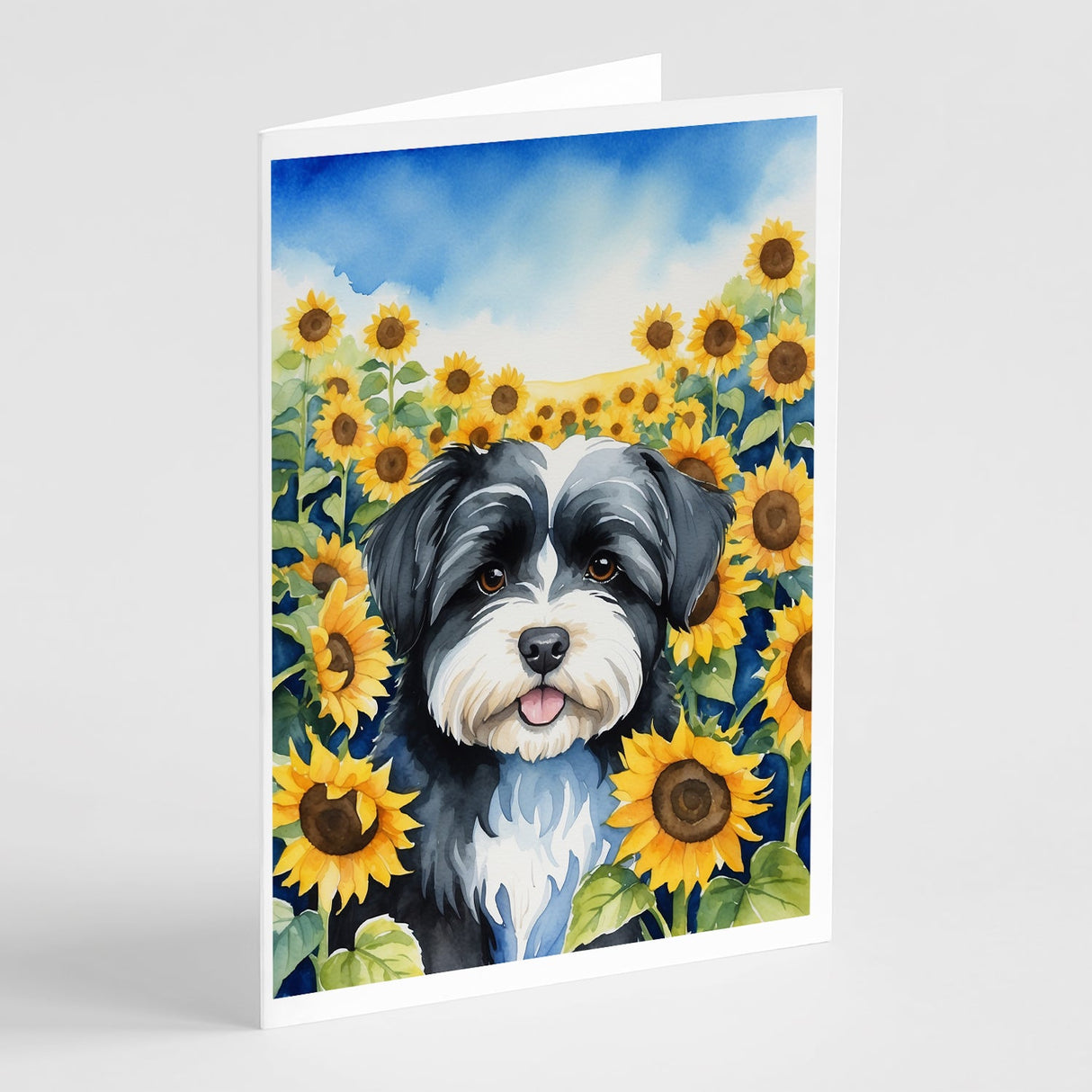 Havanese in Sunflowers Greeting Cards Pack of 8