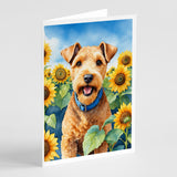 Lakeland Terrier in Sunflowers Greeting Cards Pack of 8