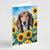 Saluki in Sunflowers Greeting Cards Pack of 8