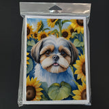 Shih Tzu in Sunflowers Greeting Cards Pack of 8