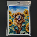 Tibetan Mastiff in Sunflowers Greeting Cards Pack of 8