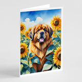 Tibetan Mastiff in Sunflowers Greeting Cards Pack of 8