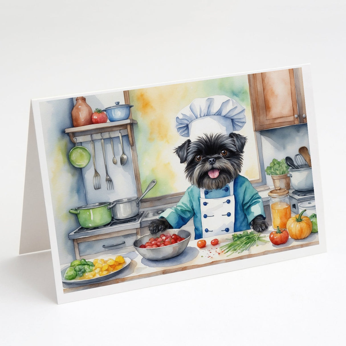 Affenpinscher The Chef Greeting Cards Pack of 8