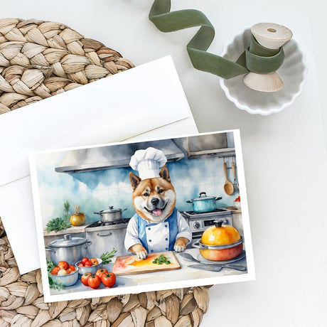 Akita The Chef Greeting Cards Pack of 8