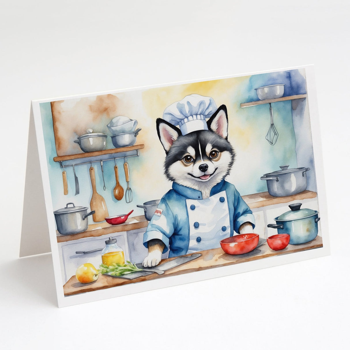 Alaskan Klee Kai The Chef Greeting Cards Pack of 8