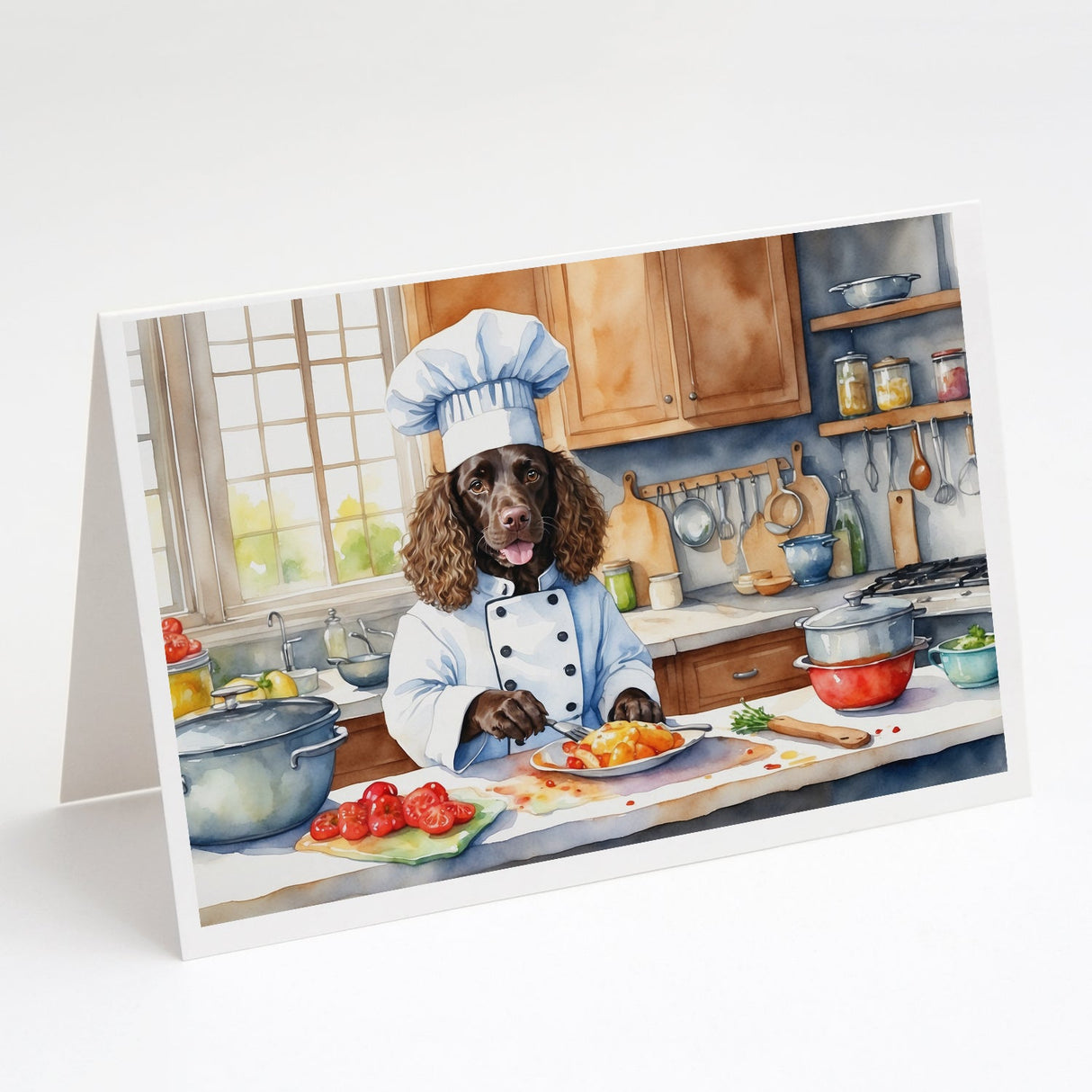 American Water Spaniel The Chef Greeting Cards Pack of 8