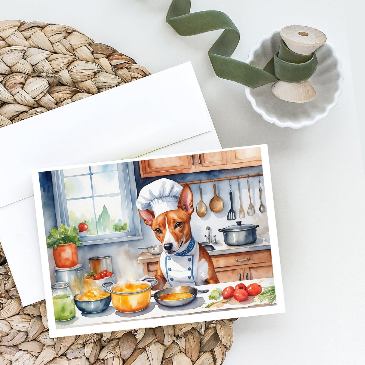 Basenji The Chef Greeting Cards Pack of 8