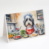 Bearded Collie The Chef Greeting Cards Pack of 8