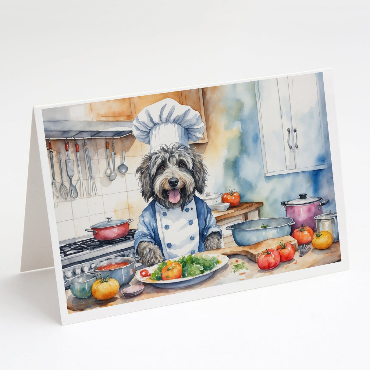 Bergamasco Sheepdog The Chef Greeting Cards Pack of 8